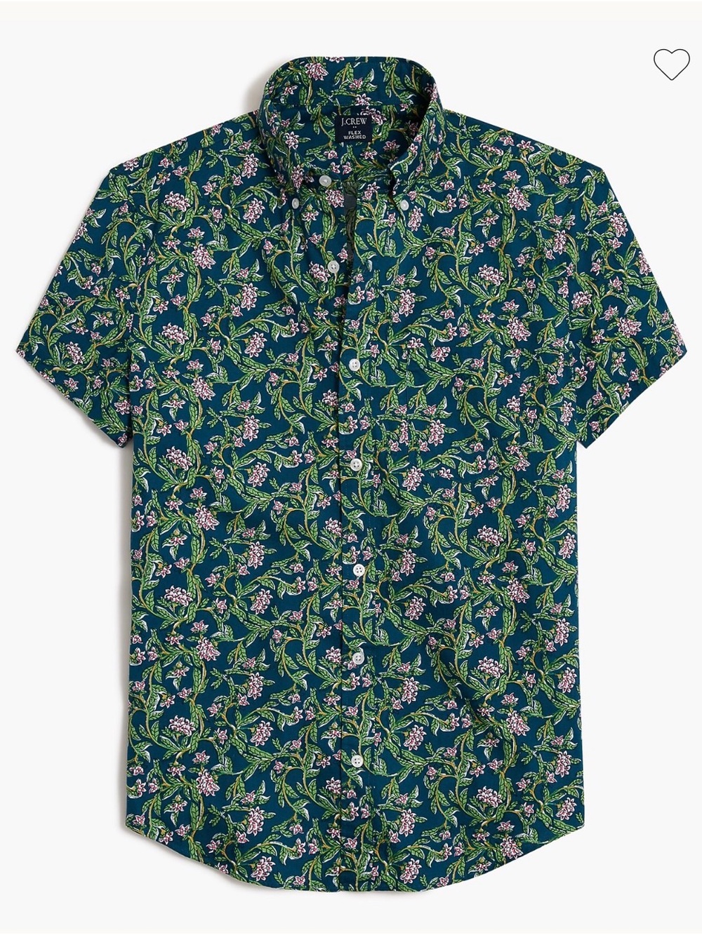 J. Crew Navy Short-Sleeve Floral Button-Down Shirt